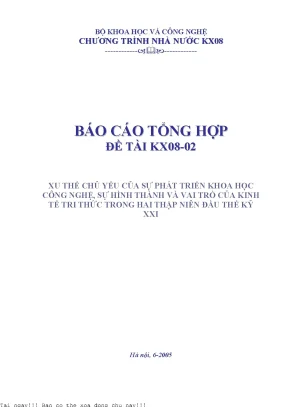 Xu thế chủ yếu của sự phát triển khoa học công nghệ sự hình thành và vai trò của kinh tế tri thức trong hai thập niên đầu thế kỷ xxi