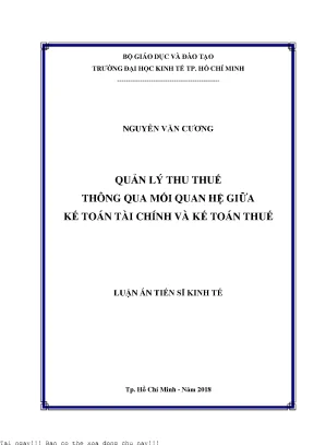 Quản lý thu thuế thông qua mối quan hệ giữa kế toán tài chính và kế toán thuế
