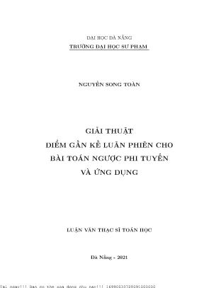 Giải thuật điểm gần kề luân phiên cho bài toán ngược phi tuyến và ứng dụng