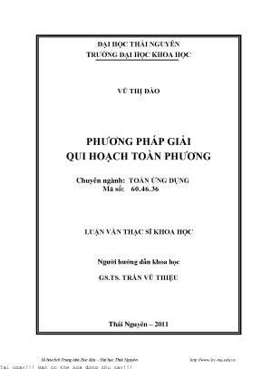 Phương pháp giải quy hoạch toàn phương
