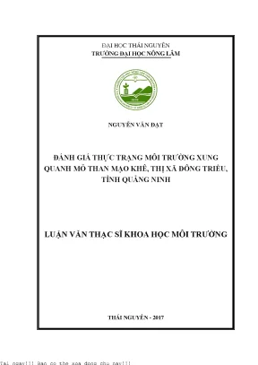 Đánh giá thực trạng môi trường xung quanh mỏ than mạo khê thị xã đông triều tỉnh quảng ninh