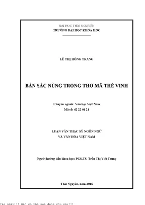 Bản sắc nùng trong thơ mã thế vinh