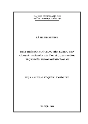 Phát triển đội ngũ giảng viên tại học viện cảnh sát nhân dân đáp ứng yêu cầu trường trọng điểm trong ngành công an