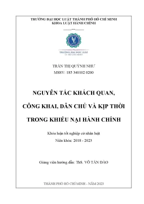 Nguyên tắc khách quan công khai dân chủ và kịp thời trong khiếu nại hành chính