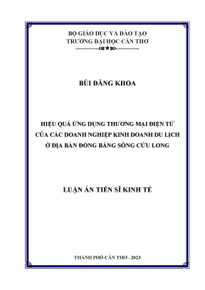 Hiệu quả ứng dụng thương mại điện tử của các doanh nghiệp kinh doanh du lịch ở đồng bằng sông cửu long