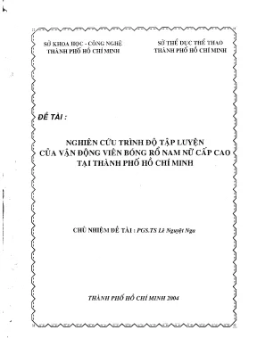 Nghiên cứu trình độ tập luyện của vận động viên bóng rổ nam nữ cấp cao tại thành phố hồ chí minh