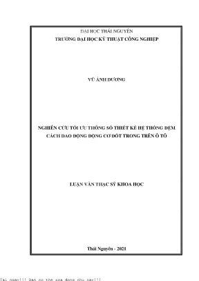 Nghiên cứu tối ưu thông số thiết kế hệ thống đệm cách dao động động cơ đốt trong trên ô tô