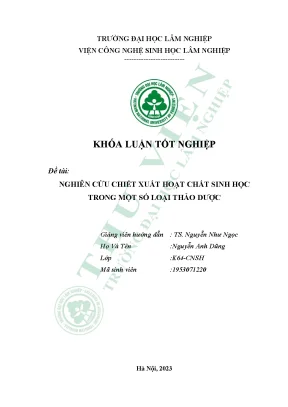 Nghiên cứu chiết xuất hoạt chất sinh học trong một số loại thảo dược