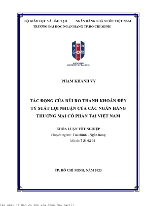 Tác động của rủi ro thanh khoản đến tỷ suất lợi nhuận của ngân hàng thương mại cổ phần tại việt nam 2023