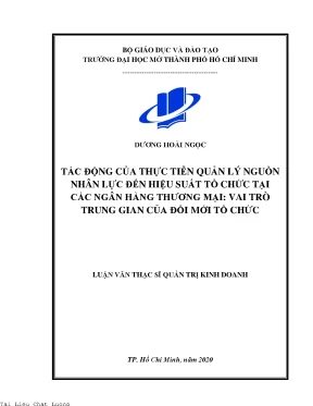 Tác động của thực tiễn quản lý nguồn nhân lực đến hiệu suất tổ chức tại các ngân hàng thương mại