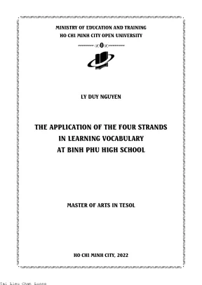 The application of the four strands in learning vocabulary at binh phu high school