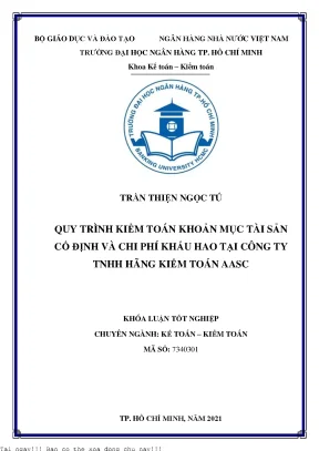 Quy trình kiểm toán khoản mục tài sản cố định và chi phí khấu hao tại công ty tnhh hãng kiểm toán aasc 2021