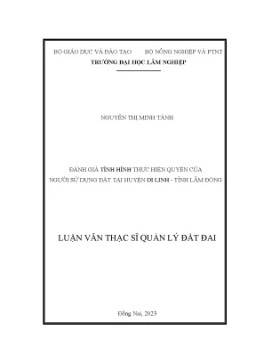 Đánh giá tình hình thực hiện quyền của người sử dụng đất tại huyện di linh tỉnh lâm đồng