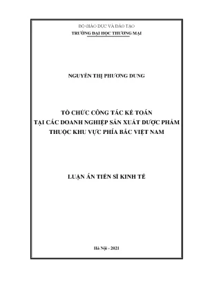 Tổ chức công tác kế toán tại các doanh nghiệp sản xuất dược phẩm thuộc khu vực phía bắc việt nam