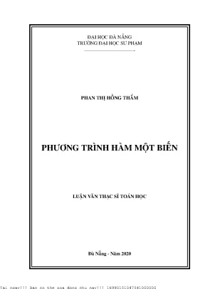 Phương trình hàm một biến