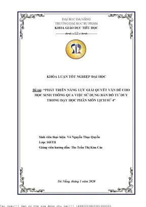 Phát triển năng lực giải quyết vấn đề cho học sinh thông qua việc sử dụng bản đồ tư duy trong dạy học phân môn lịch sử 4
