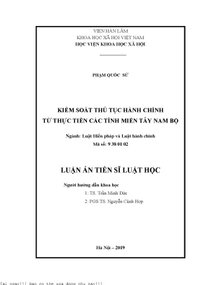 Kiểm soát thủ tục hành chính từ thực tiễn các tỉnh miền tây nam bộ