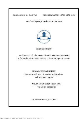 Những yếu tố tác động đến rủi ro thanh khoản của ngân hàng thương mại cổ phần tại việt nam 2021
