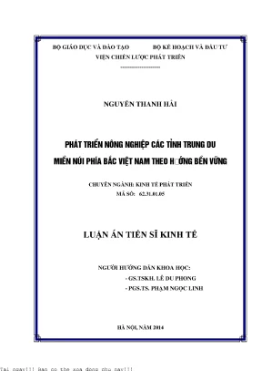 Phát triển nông nghiệp các tỉnh trung du miền núi phía bắc việt nam theo hướng bền vững