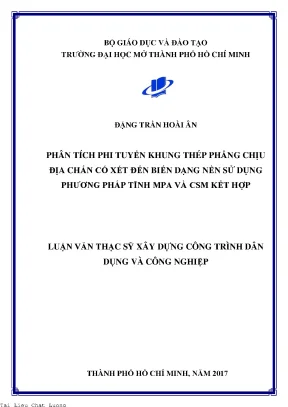 Phân tích phi tuyến khung thép phẳng chịu địa chấn có xét đến biến dạng nền sử dụng phương pháp tĩnh mpa và csm kết hợp