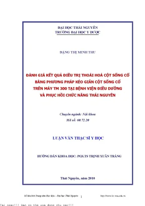Đánh giá kết quả điều trị thoái hóa cột sống cổ bằng phương pháp kéo giãn cột sống cổ trên máy tm 300 tại bệnh viện điều dưỡng