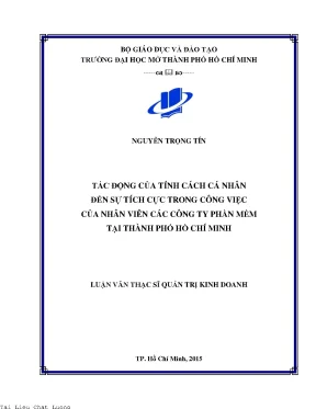 Tác động của tính cách cá nhân đến sự tích cực trong công việc của nhân viên các công ty phầm mềm tại thành phố hồ chí minh