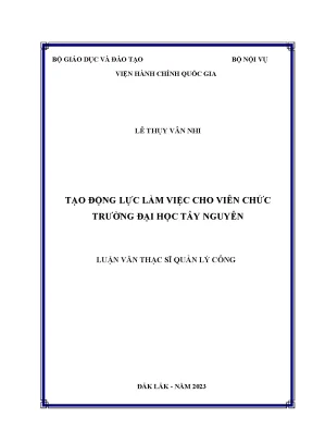 Tạo động lực làm việc cho viên chức trường đại học tây nguyên