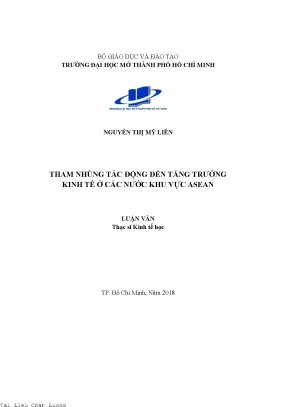 Tham nhũng tác động đến tăng trưởng kinh tế ở các nước khu vực asean