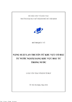 Năng suất lan truyền từ khu vực đầu tư nước ngoài sang khu vực đầu tư trong nước