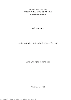 Một số vấn đề cơ sở của tổ hợp