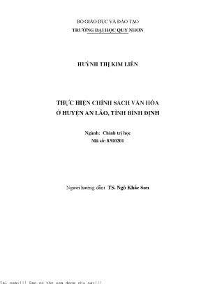Thực hiện chính sách văn hóa ở huyện an lão tỉnh bình định