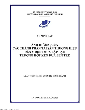Ảnh hưởng của các thành phần tài sản thương hiệu đến ý định mua lặp lại