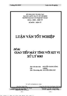 Giao tiếp máy tính với kit vi xử lý 8085