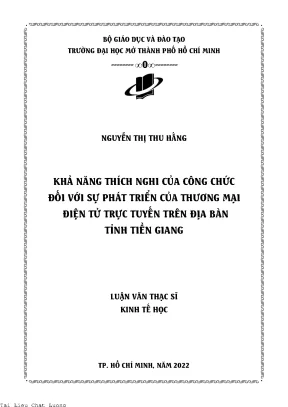 Khả năng thích nghi của công chức đối với sự phát triển của thương mại điện tử trực tuyến trên địa bàn tỉnh tiền giang