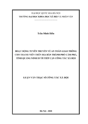 Hoạt động tuyên truyền về an toàn giao thông cho thanh niên trên địa bàn thành phố cẩm phả tỉnh quảng ninh dưới tiếp cận công tác xã hội
