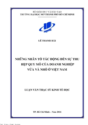 Những nhân tố tác động đến sự thu hẹp quy mô của các doanh nghiệp vừa nhỏ ở việt nam