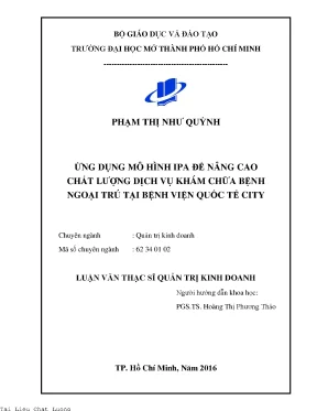 Ứng dụng mô hình ipa để nâng cao chất lượng dịch vụ khám chữa bệnh ngoại trú tại bệnh viện quốc tế city
