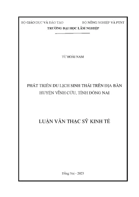 Phát triển du lịch sinh thái trên địa bàn huyện vĩnh cửu tỉnh đồng nai