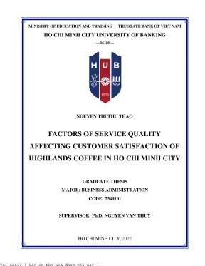 Factors of service quality affecting customer satisfaction of highlands coffee in ho chi minh city 2022
