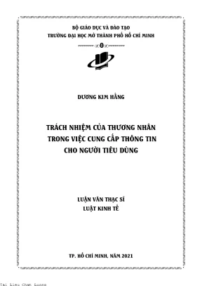 Trách nhiệm của thương nhân trong việc cung cấp thông tin cho người tiêu dùng
