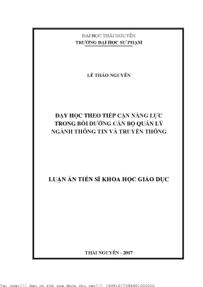 Dạy học theo tiếp cận năng lực trong bồi dưỡng cán bộ quản lý ngành thông tin và truyền thông