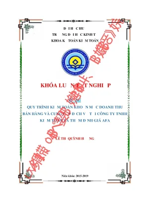 Quy trình kiểm toán khoản mục doanh thu bán hàng và cung cấp dịch vụ tại công ty tnhh kiểm toán và thẩm định giá afa