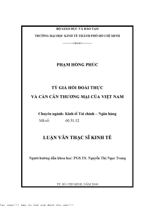 Tỷ giá hối đoái thực và cán cân thương mại của việt nam