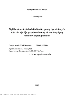 Nghiên cứu các tính chất điện tử quang học và truyền dẫn của vật liệu graphene hướng tới các ứng dụng điện tử và quang điện tử