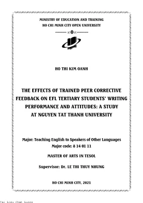 The effect of trained peer corrective feedback on efl tertiary students writing performance and attitudes