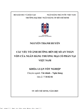 Các yếu tố tác động đến hệ số an toàn vốn các ngân hàng tmcp tại việt nam 2023