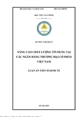 Nâng cao chất lượng tín dụng tại các ngân hàng thương mại cổ phần việt nam