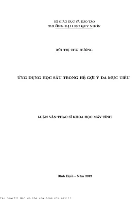 Ứng dụng học sâu trong hệ gợi ý đa mục tiêu
