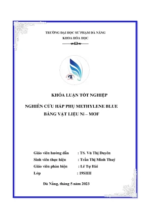 Nghiên cứu hấp phụ methylene blue bằng vật liệu ni mof
