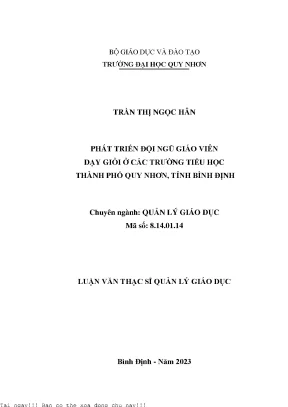 Phát triển đội ngũ giáo viên dạy giỏi ở các trường tiểu học thành phố quy nhơn tỉnh bình định
